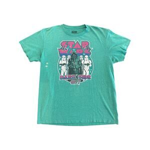 Star Wars Dark Side 1977 Graphic Tee Green Darth Vader Shirt Size M